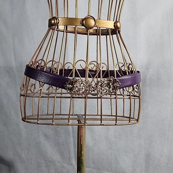 Mimi Di N Signed Gold & Silver Tone Floral & Heart Belt Buckle Clasps 1985 - Picture 6 of 13